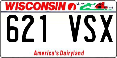 WI license plate 621VSX