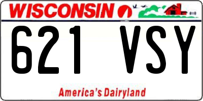 WI license plate 621VSY