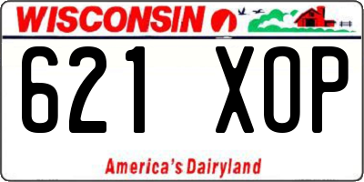 WI license plate 621XOP
