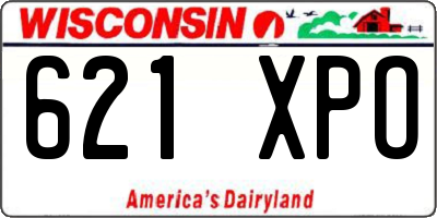 WI license plate 621XPO