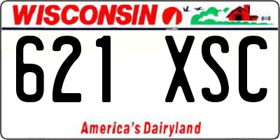 WI license plate 621XSC
