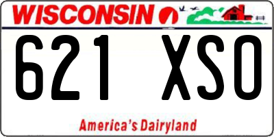 WI license plate 621XSO