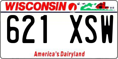 WI license plate 621XSW
