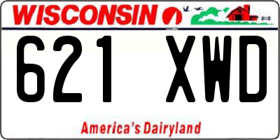 WI license plate 621XWD