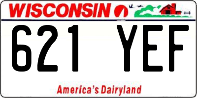 WI license plate 621YEF