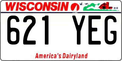WI license plate 621YEG