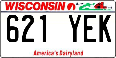WI license plate 621YEK