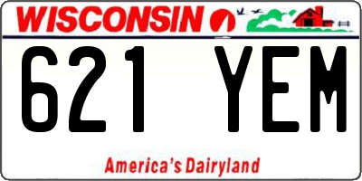 WI license plate 621YEM
