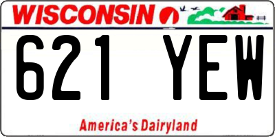 WI license plate 621YEW