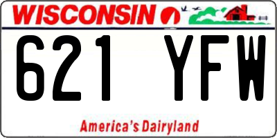 WI license plate 621YFW