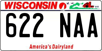 WI license plate 622NAA