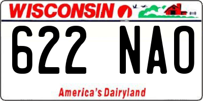 WI license plate 622NAO