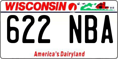 WI license plate 622NBA