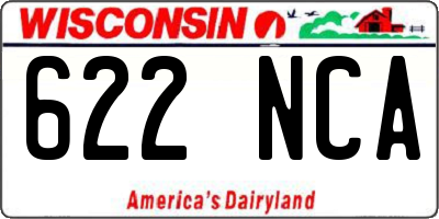 WI license plate 622NCA