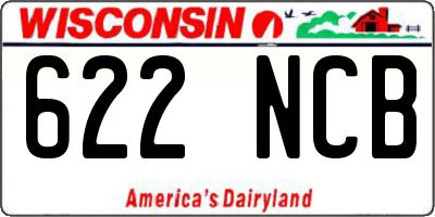 WI license plate 622NCB