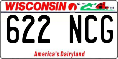 WI license plate 622NCG
