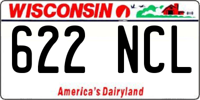 WI license plate 622NCL