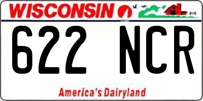 WI license plate 622NCR
