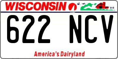 WI license plate 622NCV