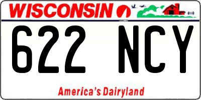 WI license plate 622NCY
