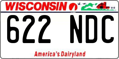 WI license plate 622NDC