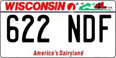WI license plate 622NDF