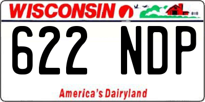 WI license plate 622NDP