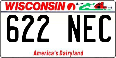 WI license plate 622NEC