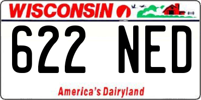 WI license plate 622NED