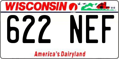 WI license plate 622NEF