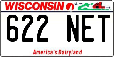 WI license plate 622NET