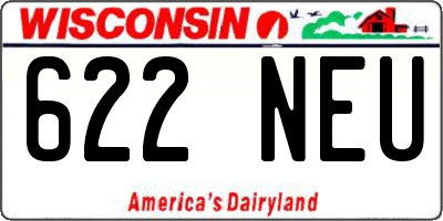 WI license plate 622NEU