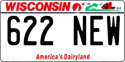 WI license plate 622NEW