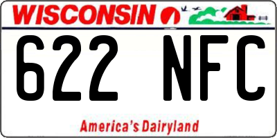 WI license plate 622NFC