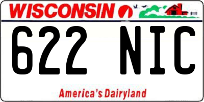 WI license plate 622NIC