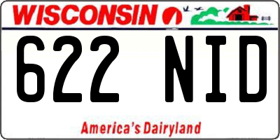 WI license plate 622NID