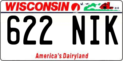 WI license plate 622NIK