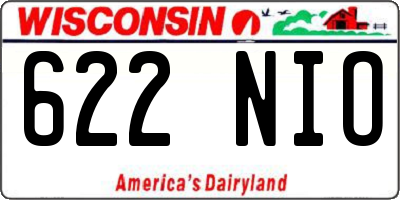 WI license plate 622NIO