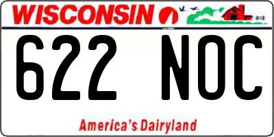 WI license plate 622NOC