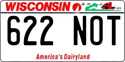 WI license plate 622NOT