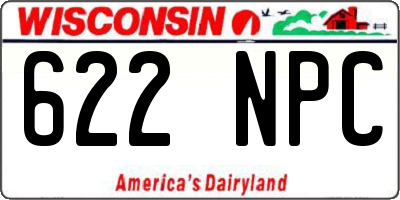 WI license plate 622NPC