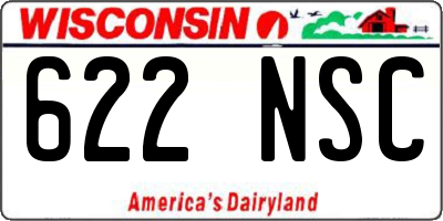 WI license plate 622NSC