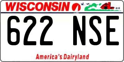 WI license plate 622NSE