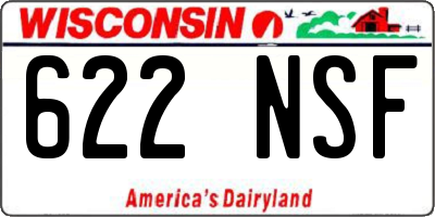 WI license plate 622NSF