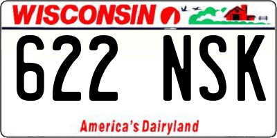 WI license plate 622NSK