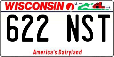 WI license plate 622NST