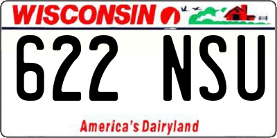 WI license plate 622NSU