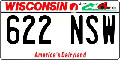 WI license plate 622NSW
