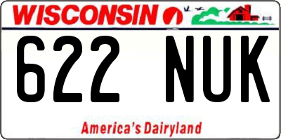 WI license plate 622NUK