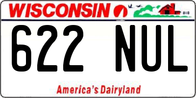 WI license plate 622NUL